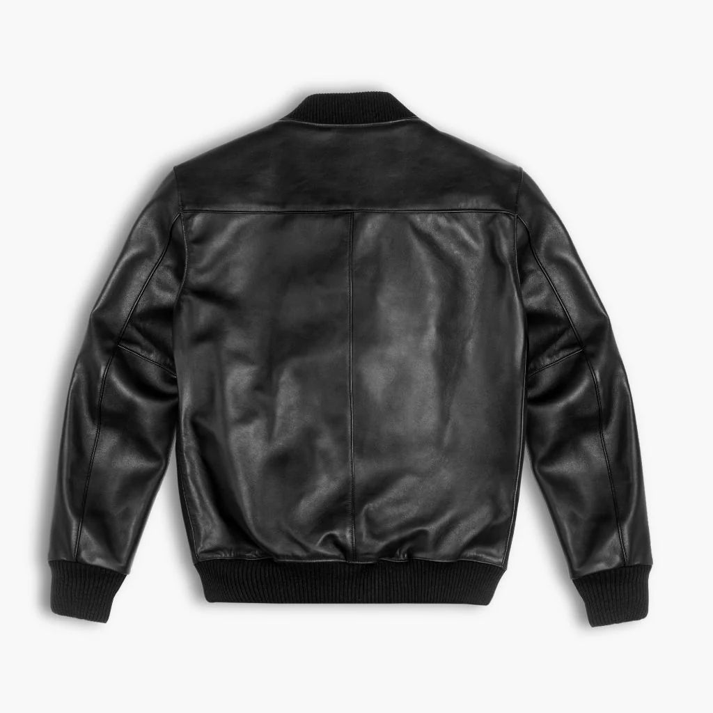 Addison Signature Leather Bomber Jacket