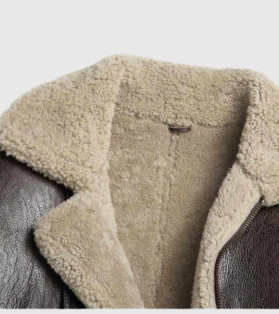 Nordic Shearling Leather Coat
