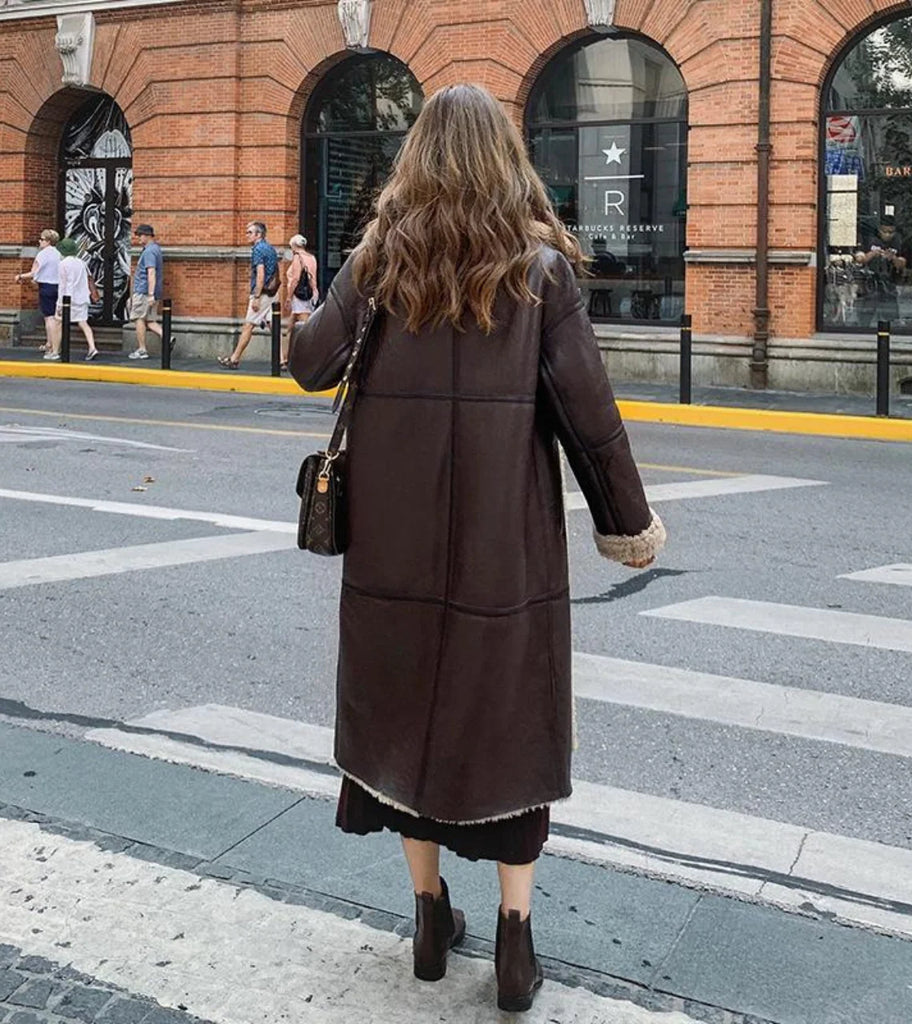 Nordic Shearling Leather Coat