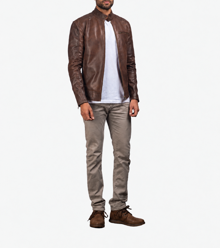 Vincent Classic Brown Leather Jacket
