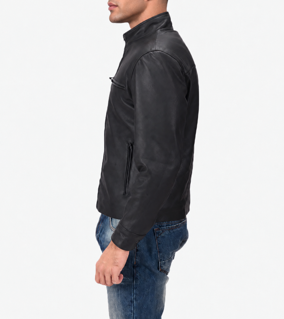 Blanche Matte Men's Biker Leather Jacket