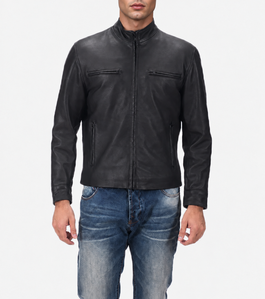 Blanche Matte Men's Biker Leather Jacket