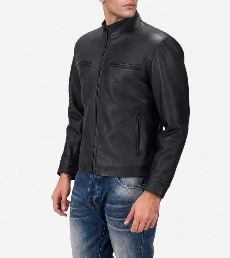 Blanche Matte Men's Biker Leather Jacket