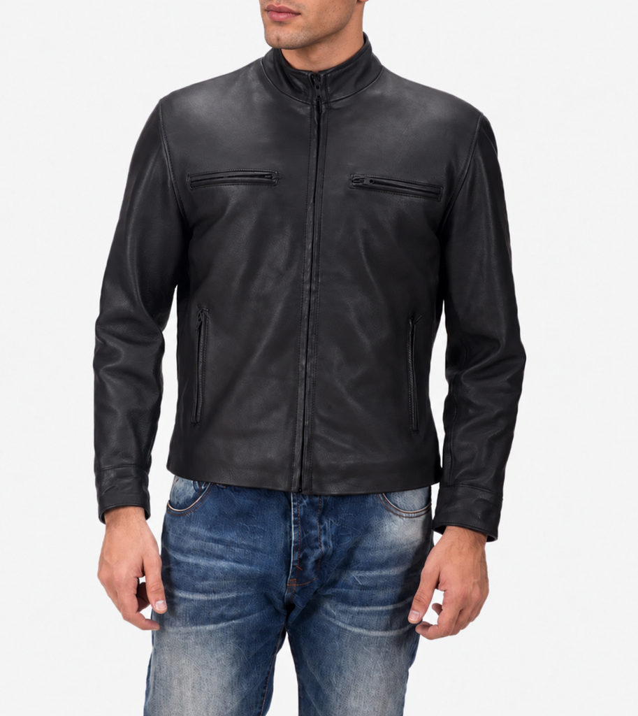 Blanche Matte Men's Biker Leather Jacket