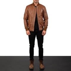 Heritage Whiskey Leather Bomber Jacket – MA-1