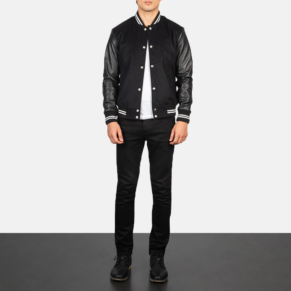 Vaxton Striped Hybrid Varsity Jacket