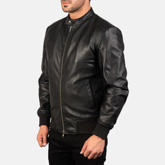 Ironclad Charcoal Leather Bomber Jacket