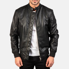 Ironclad Charcoal Leather Bomber Jacket