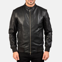 Ironclad Charcoal Leather Bomber Jacket