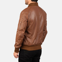 Heritage Whiskey Leather Bomber Jacket – MA-1