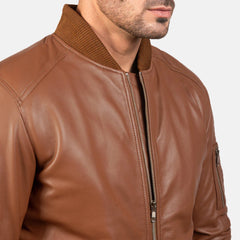 Heritage Whiskey Leather Bomber Jacket – MA-1