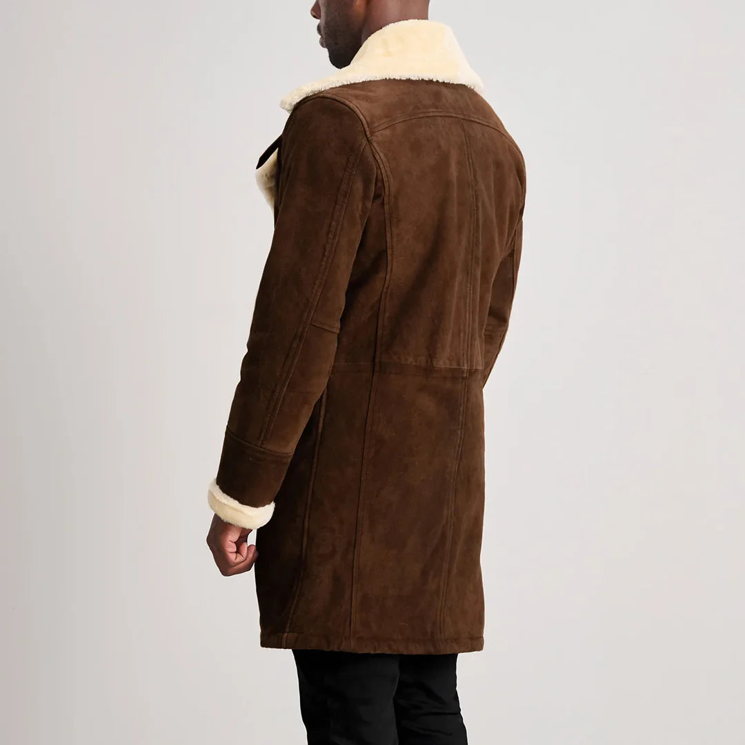 Charles Suede Shearling D-Breasted Coat