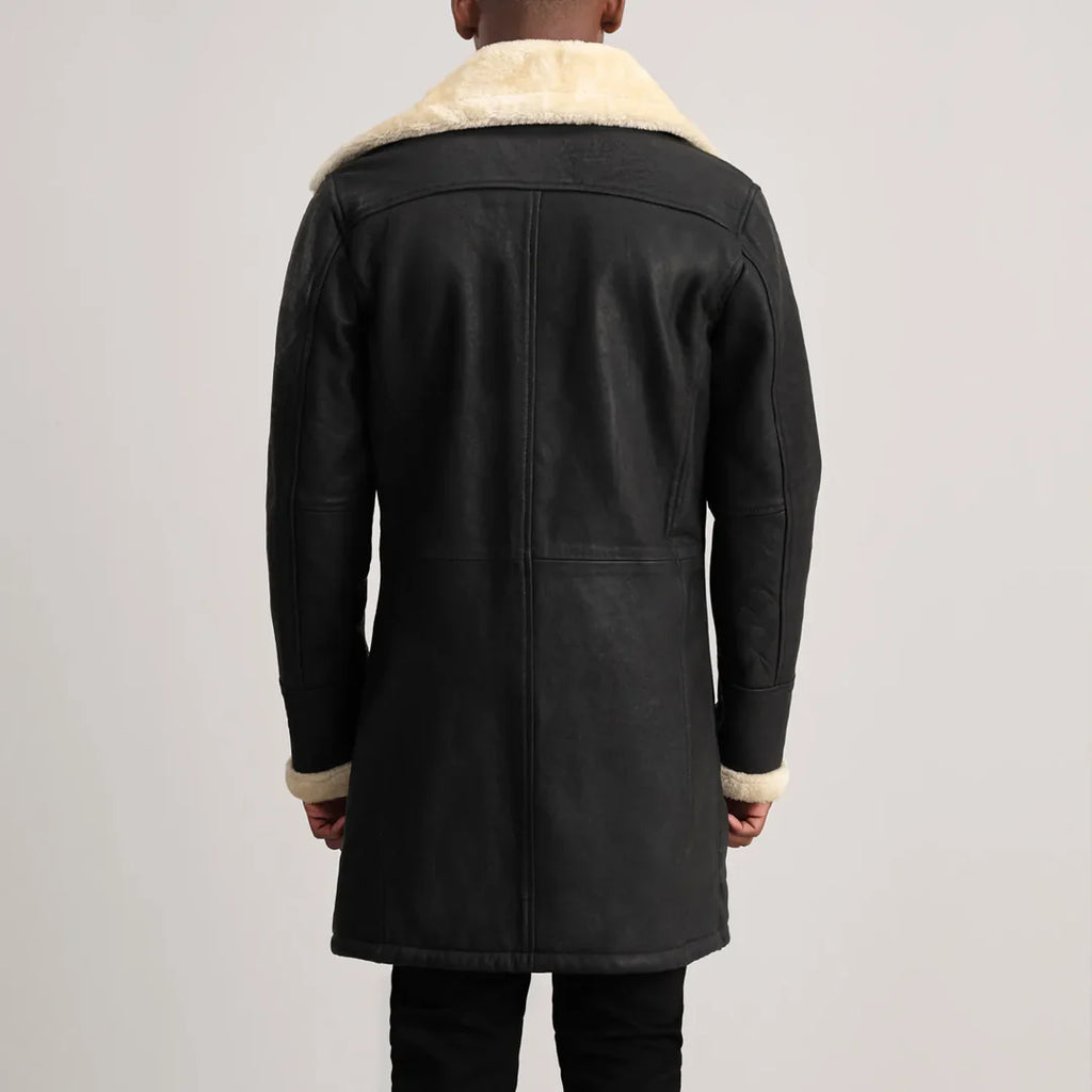 Charles Tumbled Shearling D-Breasted Coat