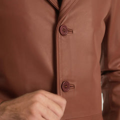 Chestnut Crest Brown Leather Coat