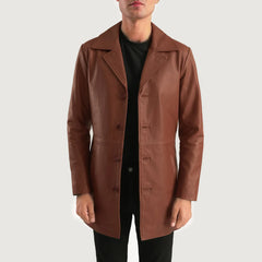 Chestnut Crest Brown Leather Coat