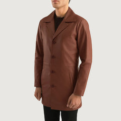 Chestnut Crest Brown Leather Coat
