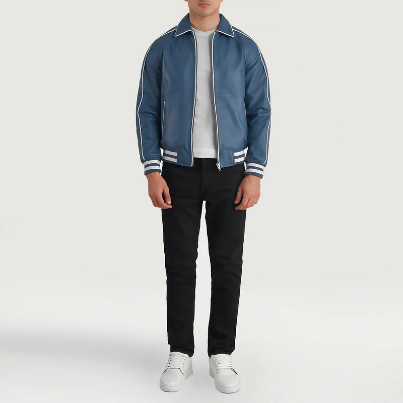 Damon Azure Varsity Jacket