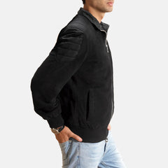 Onyx Blend Suede Bomber Jacket