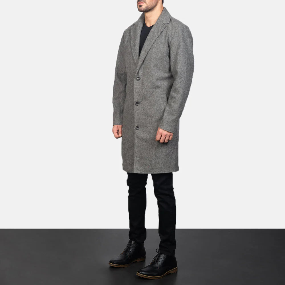 Petrillo Grey Single Breasted Coat