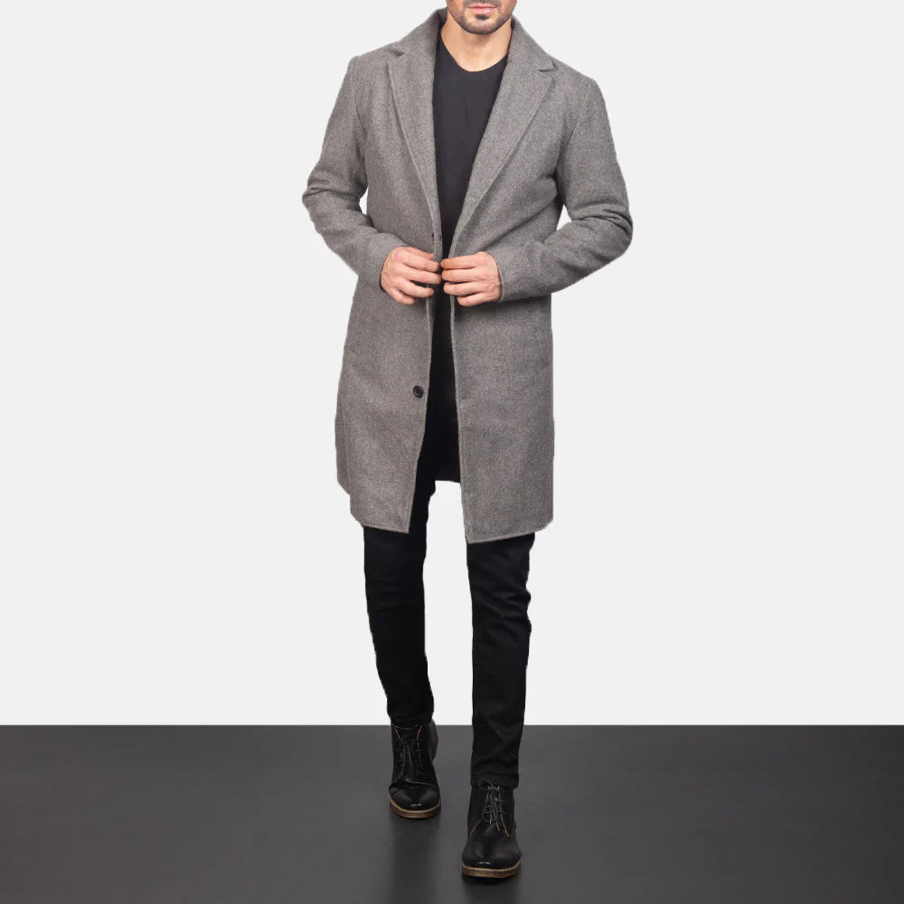 Petrillo Grey Single Breasted Coat