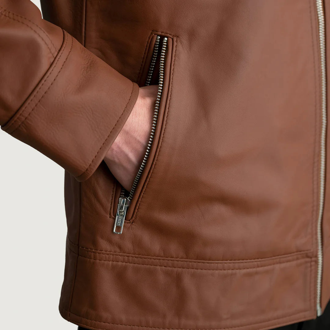 Lavendard Matte Brown Biker Jacket