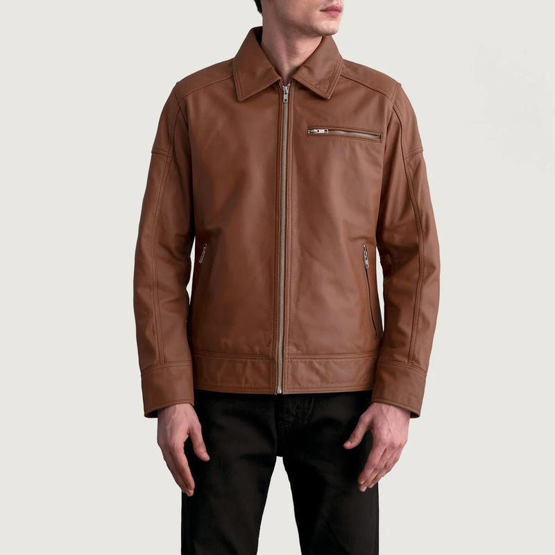 Lavendard Matte Brown Biker Jacket