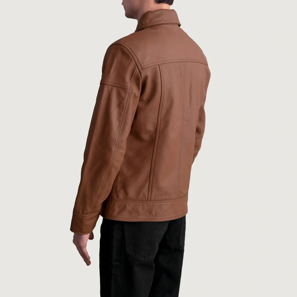 Lavendard Matte Brown Biker Jacket