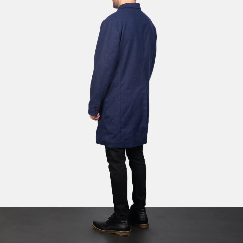Claud Blue Double Breasted Coat