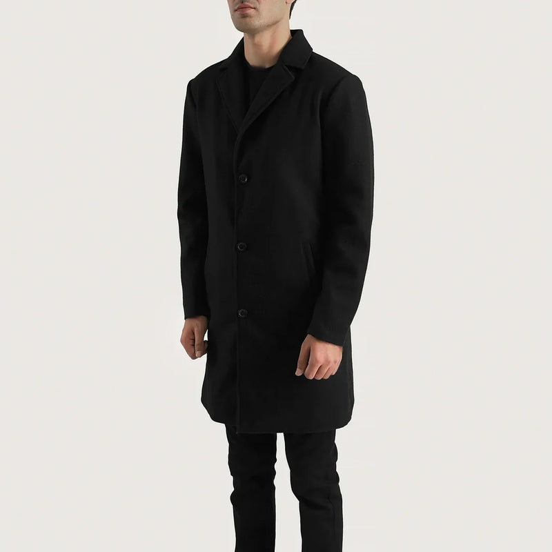 Petrillo Black Single Breasted Coat