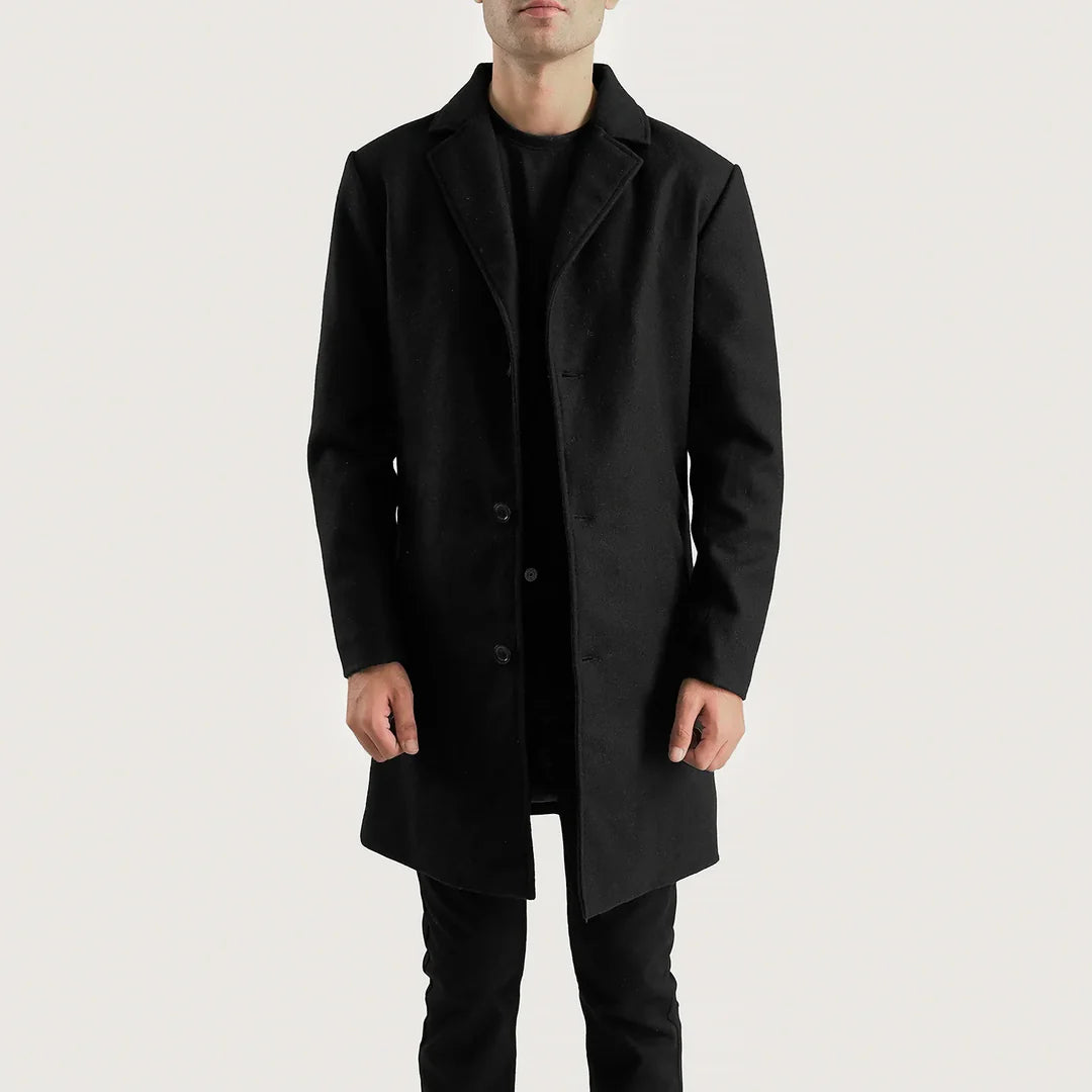 Petrillo Black Single Breasted Coat