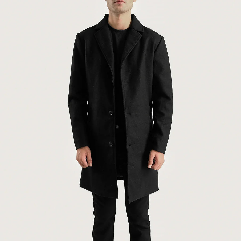 Petrillo Black Single Breasted Coat