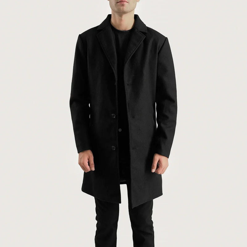 Petrillo Black Single Breasted Coat