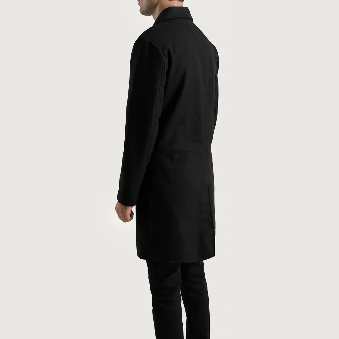 Petrillo Black Single Breasted Coat