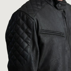 Sven Tumbled Black Leather Biker Jacket