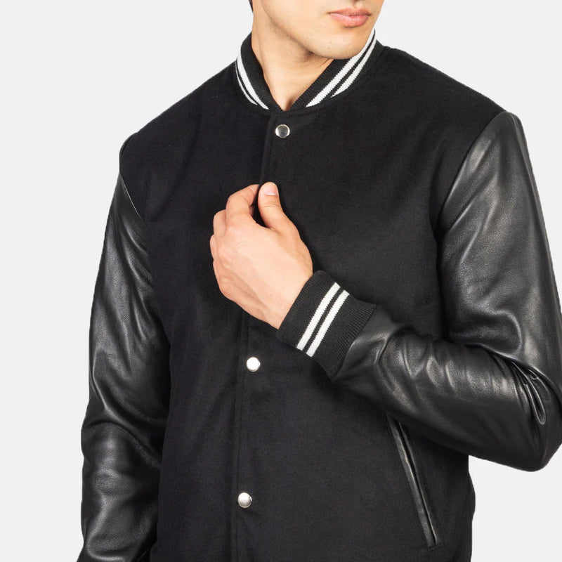Vaxton Striped Hybrid Varsity Jacket