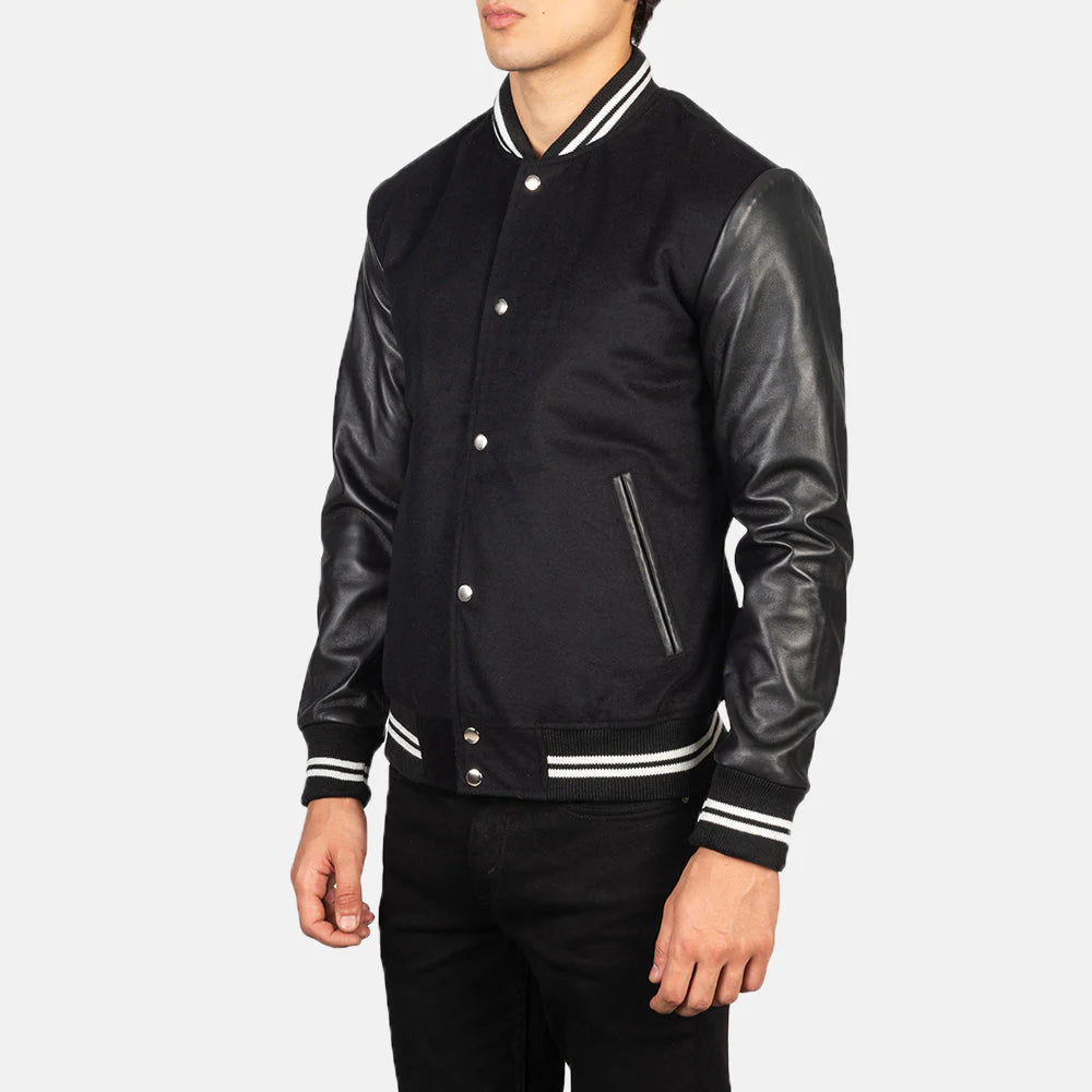 Vaxton Striped Hybrid Varsity Jacket