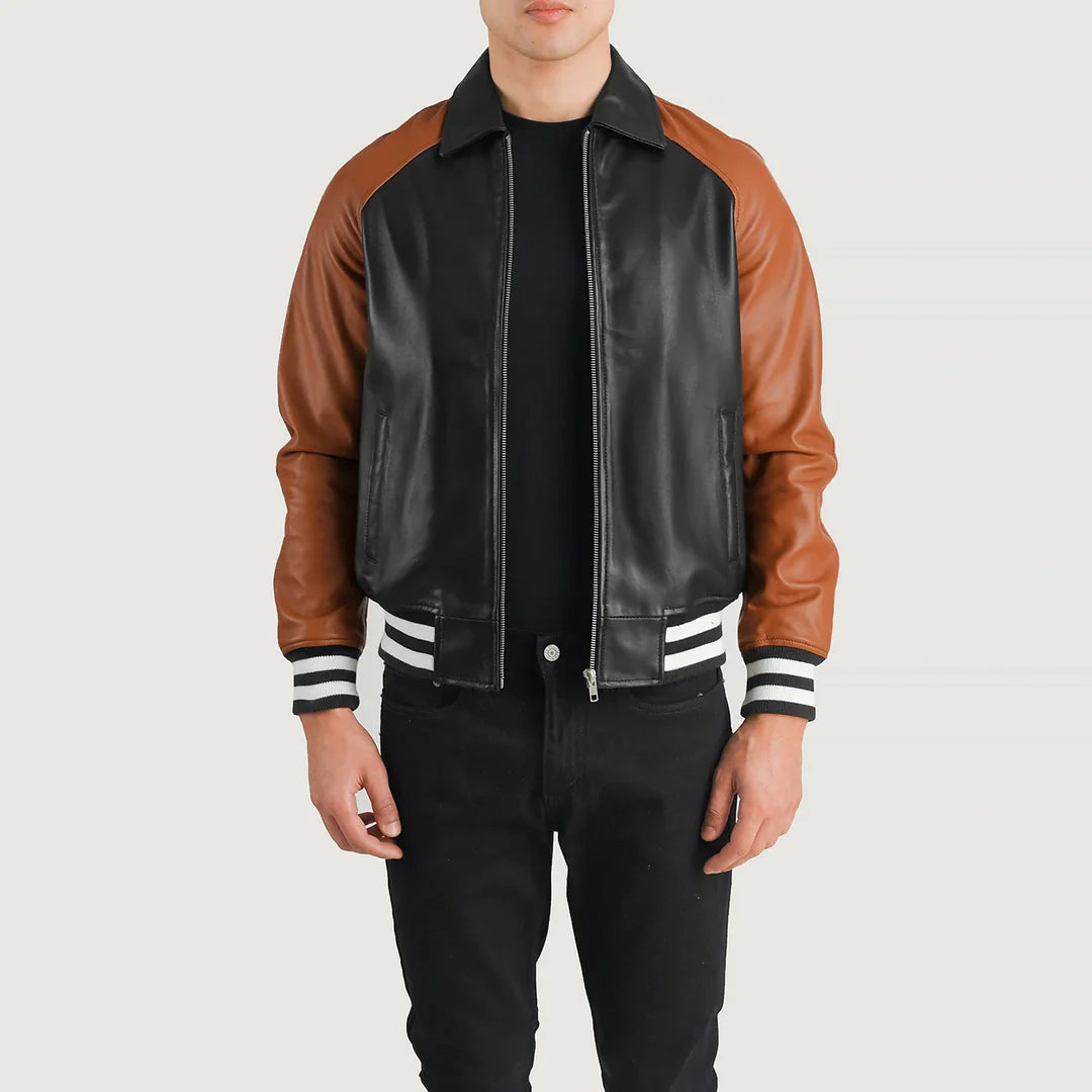 Walton Obsidian Mocha Varsity Jacket