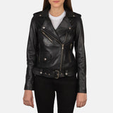 Alison Onyx Cowhide Biker Jacket