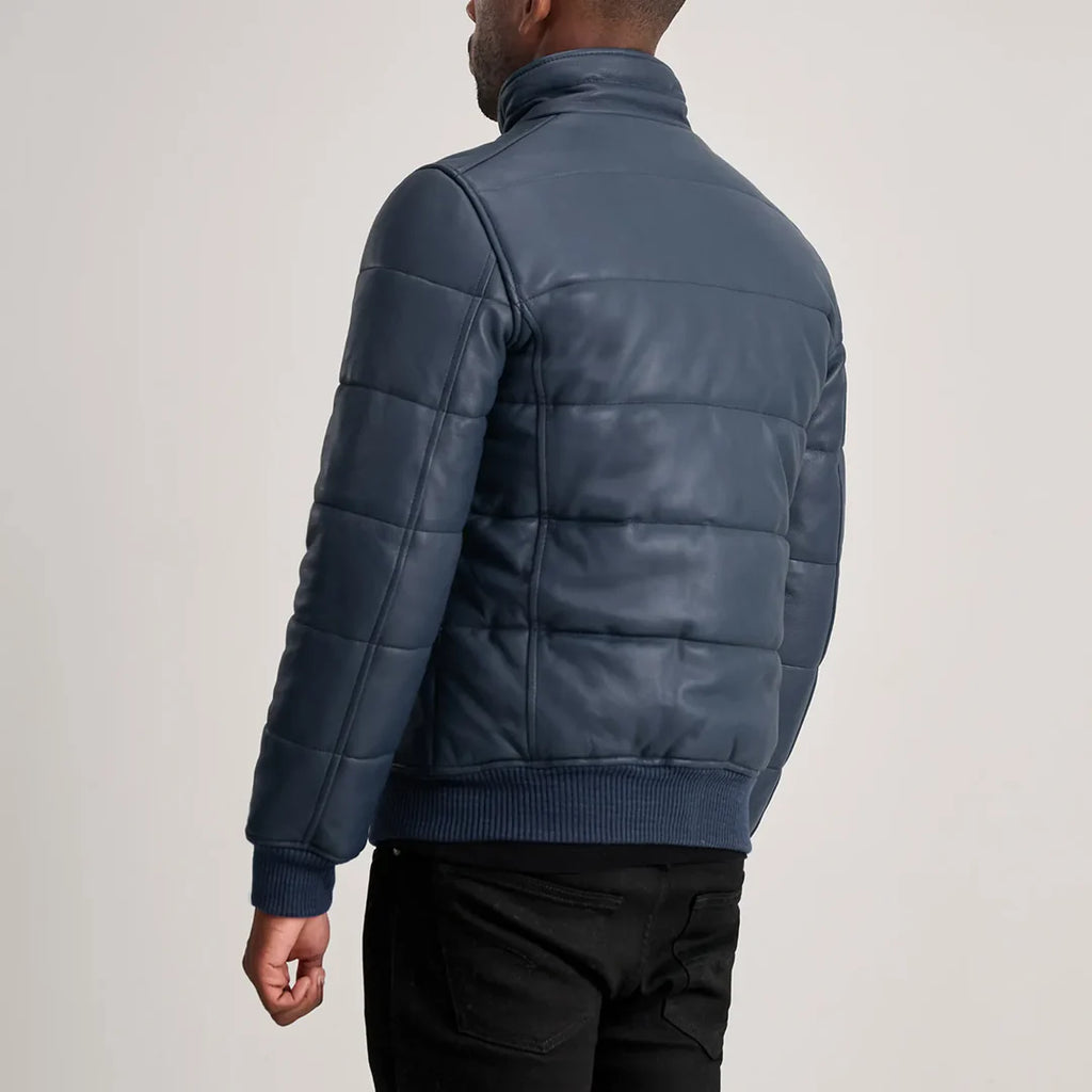 Lucas Blue Puffer Bomber Jacket
