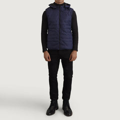 Glacier Crest Hooded Puffer Vest – Ocean Blue