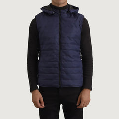 Glacier Crest Hooded Puffer Vest – Ocean Blue