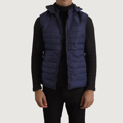 Glacier Crest Hooded Puffer Vest – Ocean Blue