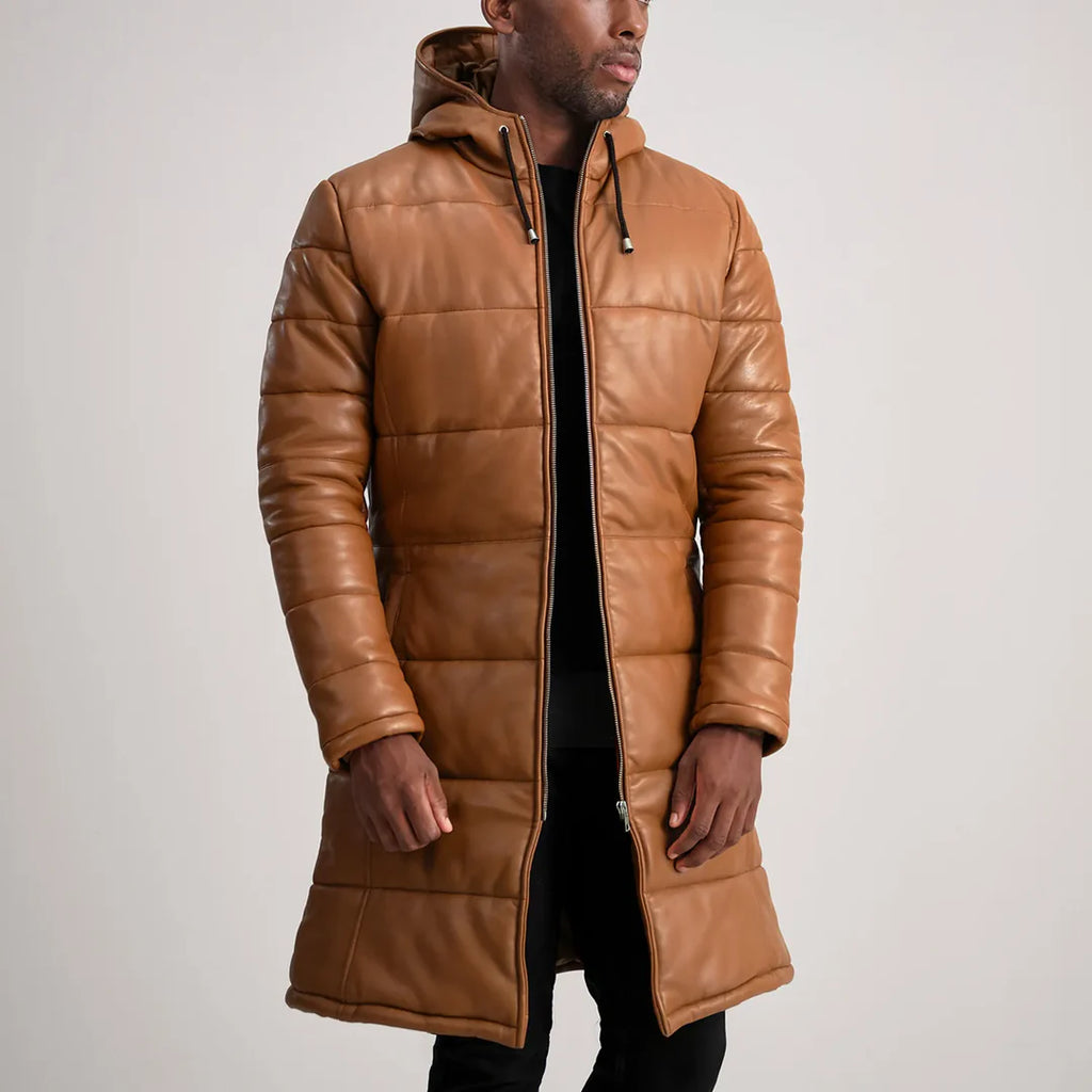 Floyd Tan Hooded Puffer Coat
