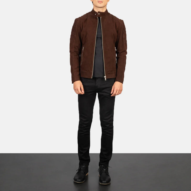 Fernando Quilted Suede Biker Jacket