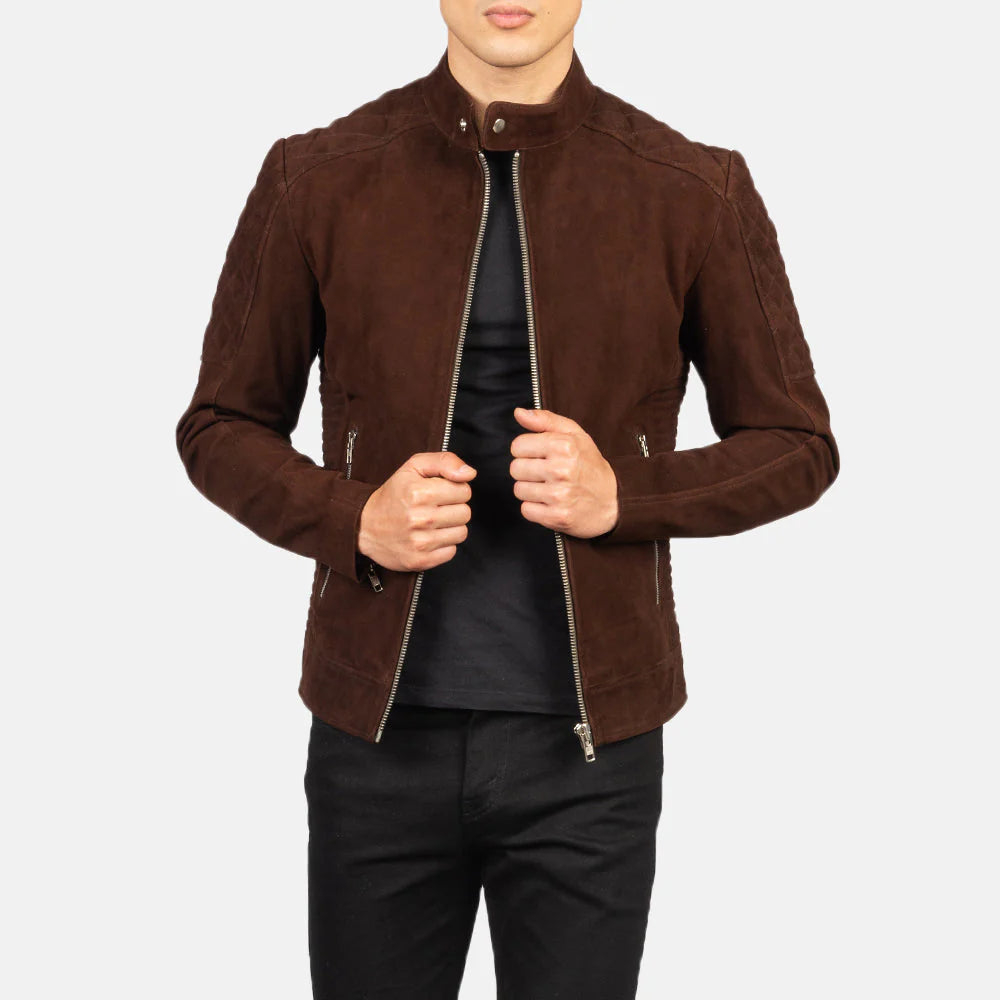 Fernando Quilted Suede Biker Jacket