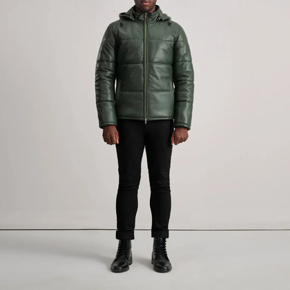 Gordon Green Hooded Leather Puffer Jacket