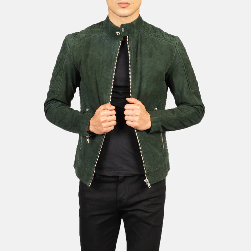 Fernando Quilted Suede Biker Jacket