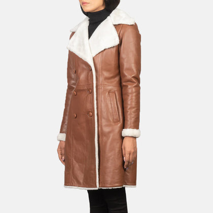 Chestnut Vale Double Breasted Shearling Coat