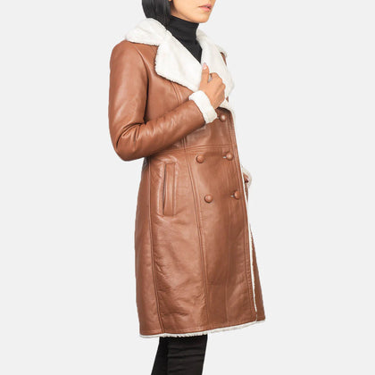 Chestnut Vale Double Breasted Shearling Coat