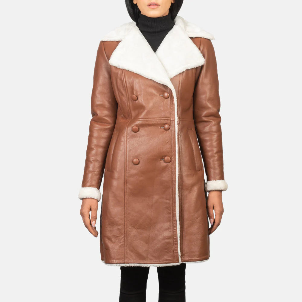 Chestnut Vale Double Breasted Shearling Coat